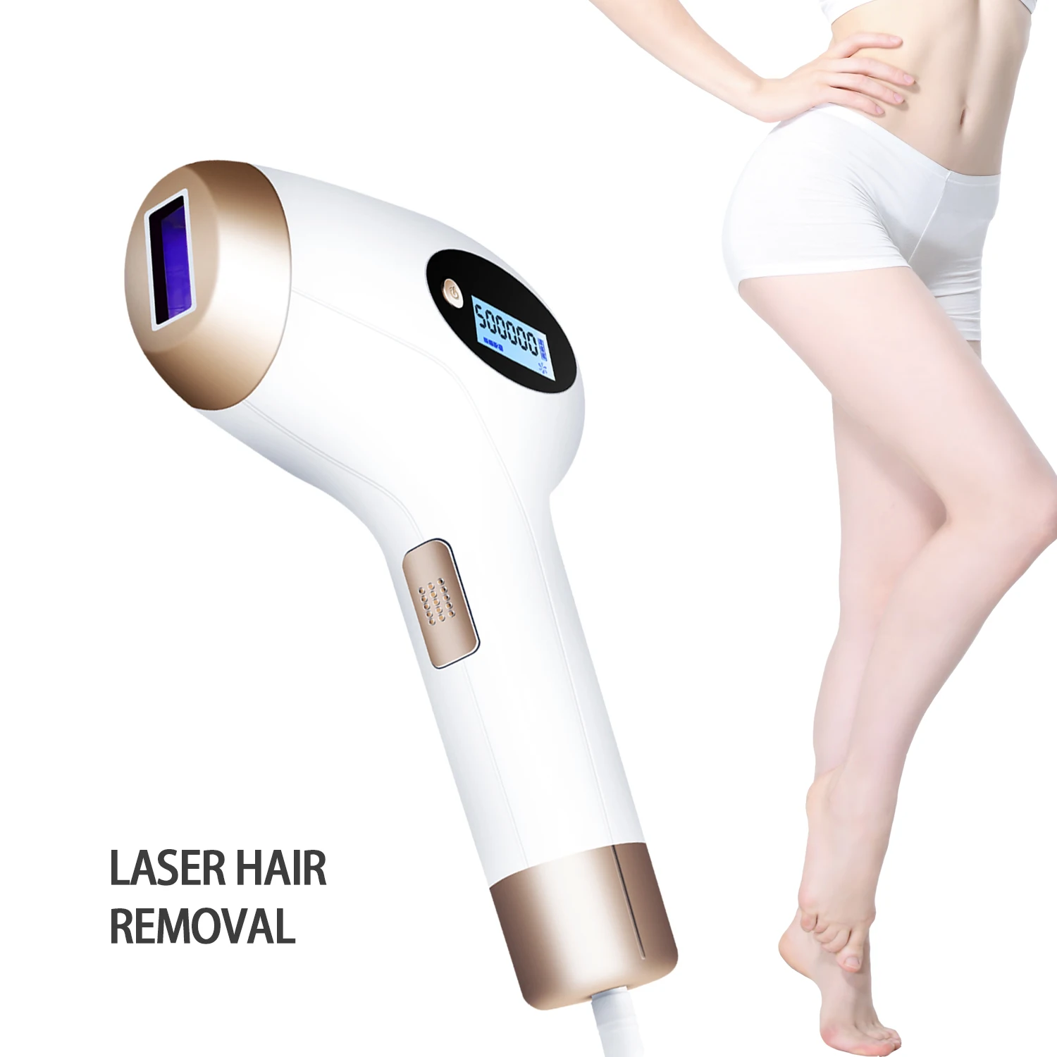 

Popular cosmetic machine diode laser hair removal portable cheap price home use IPL diode hair removal laser hair remover, White