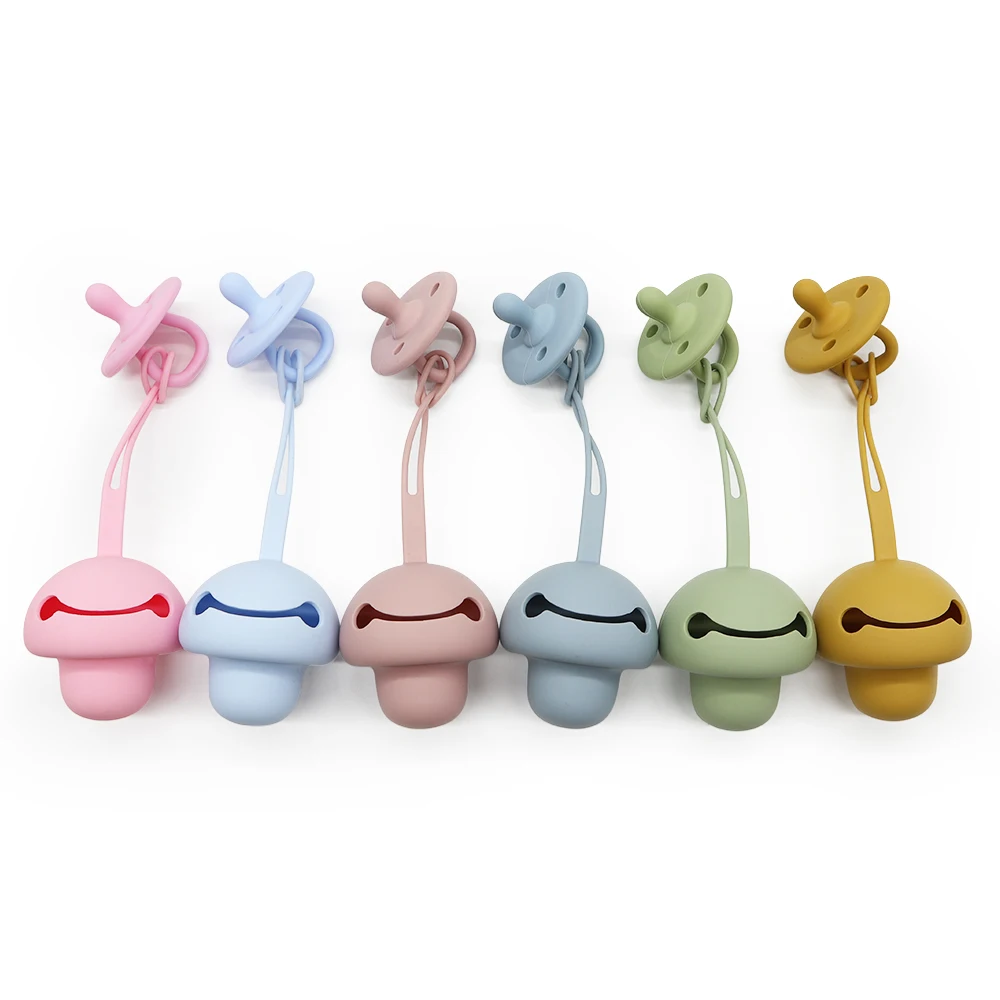 

Eco Friendly Custom Portable Soother Holder Dummy Clip Cover Pacifier Box Baby Silicone Pacifier Case, Multicolors