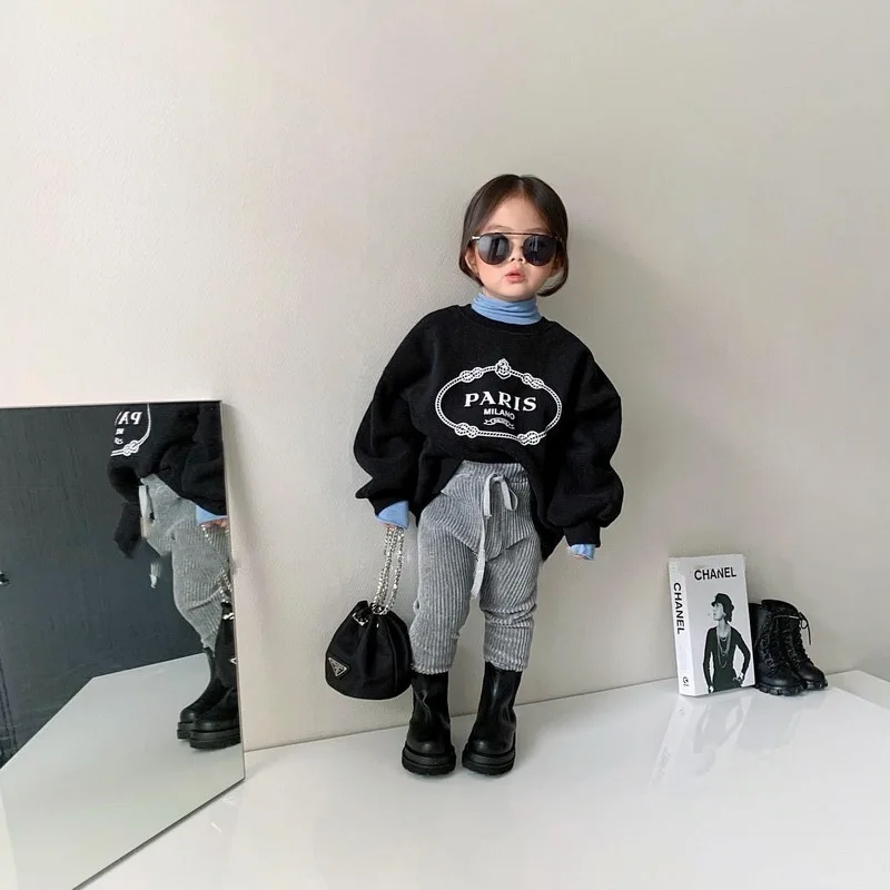 

Hot sale toddler girls boutique spring autumn long sleeves pattern oversize sweatshirt top, Picture