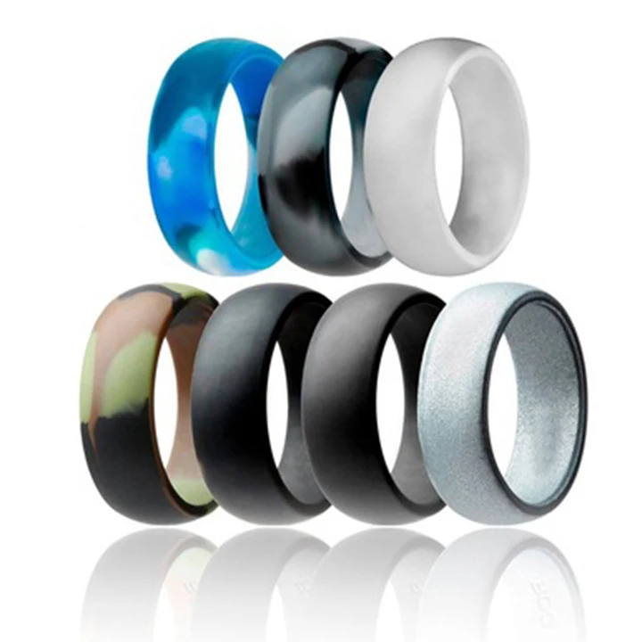 

Fashion Wholesale 8mm Silica Gel Colorful O- Ring Rubber Wedding Rings Rubber Sealing Rings for Women, As picture shows