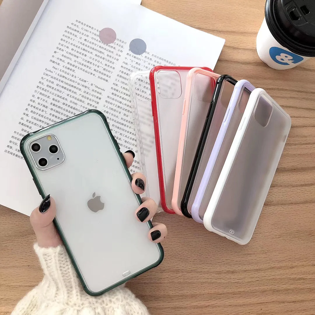 

Ultra Slim Matte Transparent Phones with Candy Color Frame