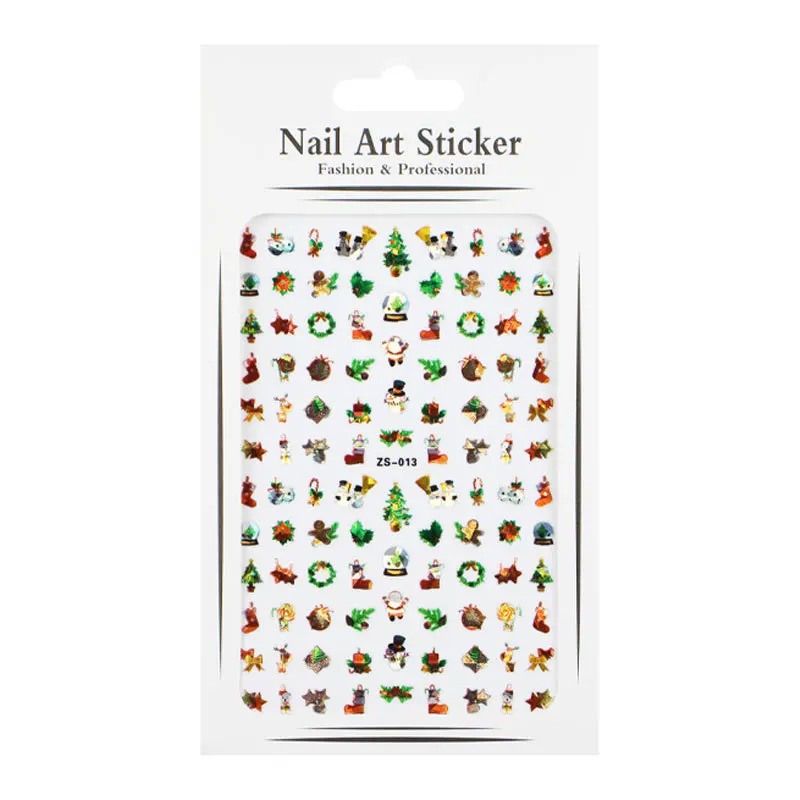 

OMG Wholesale 16 Colors Christmas Nail Salon Decoration Polish Strips Art Sticker Sheet Crystal Snowflake DIY Kids Gifts, Colorful