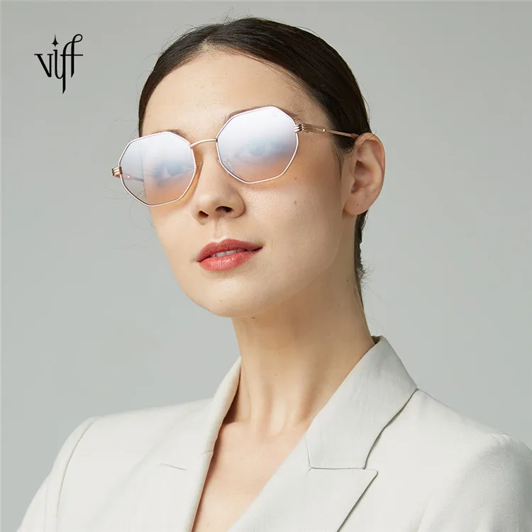 

VIFF HM19383 Wholesale Fashion Luxury Men Women Elegant Hexagon Shaped Designer Sunglasses Authentic