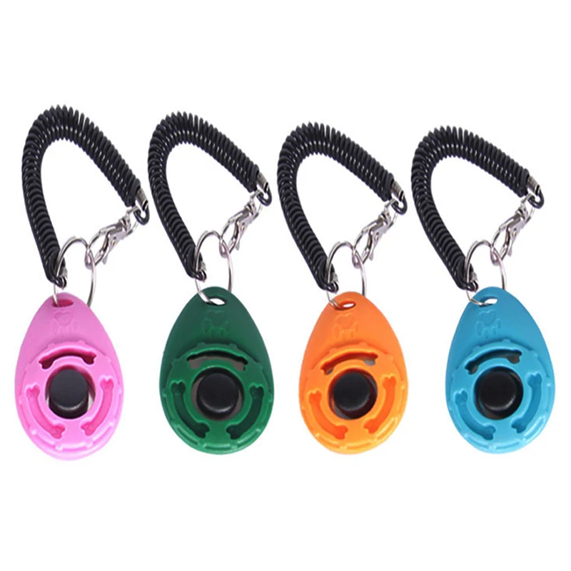 

Wholesale Upgraded Pet Training Clicker Quality Strap Stop Barking Training Whistle Round Dog Clicker, Picture shows