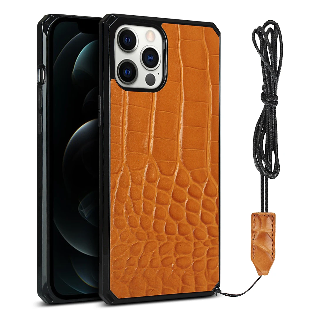 

Luxury business Crocodile Skin Relief Alligator Leather Phone Back Cover for iPhone 12 Case