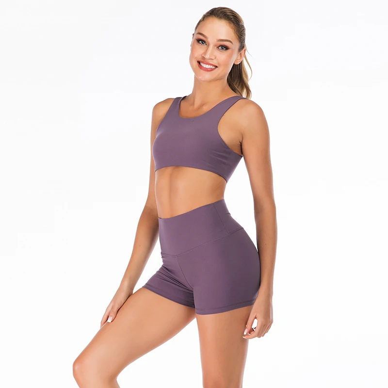 

High Quality Custom Sport Suit Fitness Yoga Shorts Sets Exercise Running Women Fitness Set