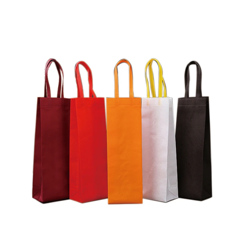

Personalize Reusable Gift Party Single Bottle Holder Tote Non Woven Wine Bag