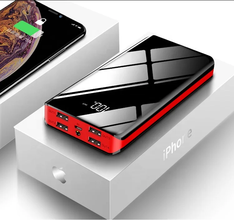 

2019 Hot Selling Power Bank 30000mah Mobile Phone Charger, Black,red