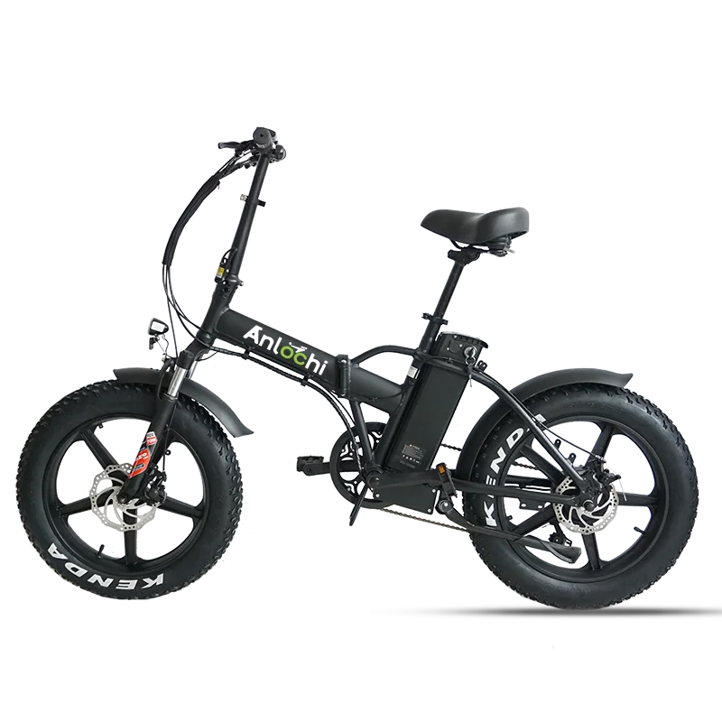 

ANLOCHI 20 inch thumb throttel ebike snow tire 500W e motor bike electric bicycle fat folding for adult for sale