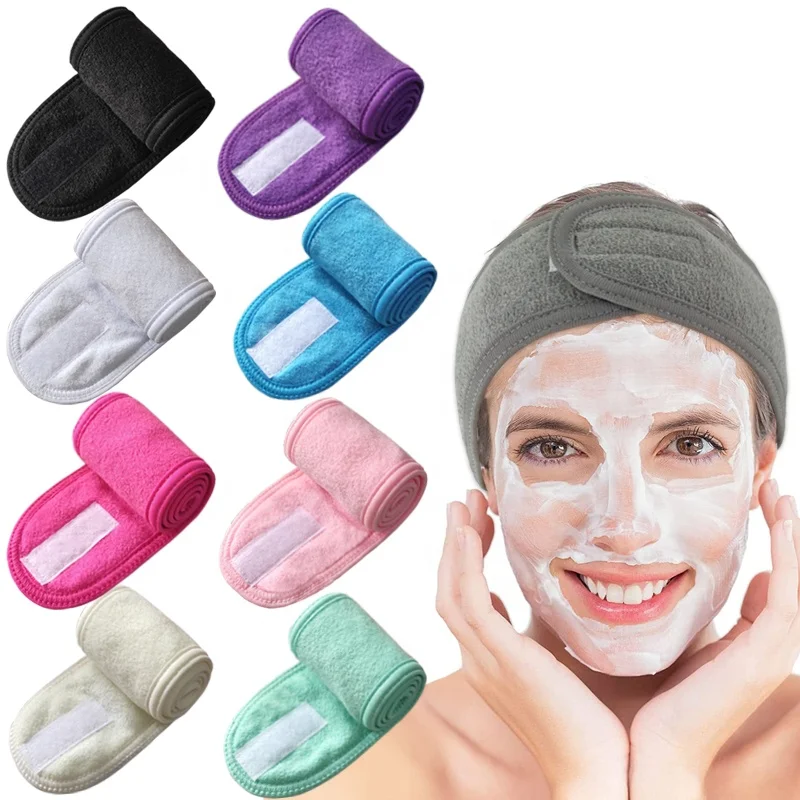 

Factory direct headband adjustable high quantity spa head band for washing face low MOQ for customized logo