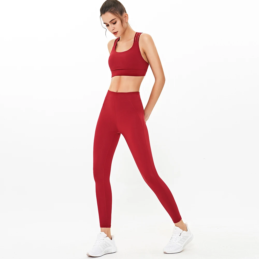 

2021 hot sale women's two-piece sports wear yoga suit