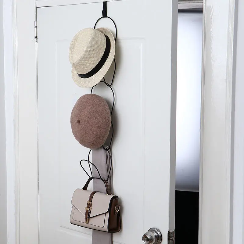 

Hat rack Nail free hook behind door Home bedroom Clothing Hat storage Organize hanging rack Dormitory slide wall mount storage