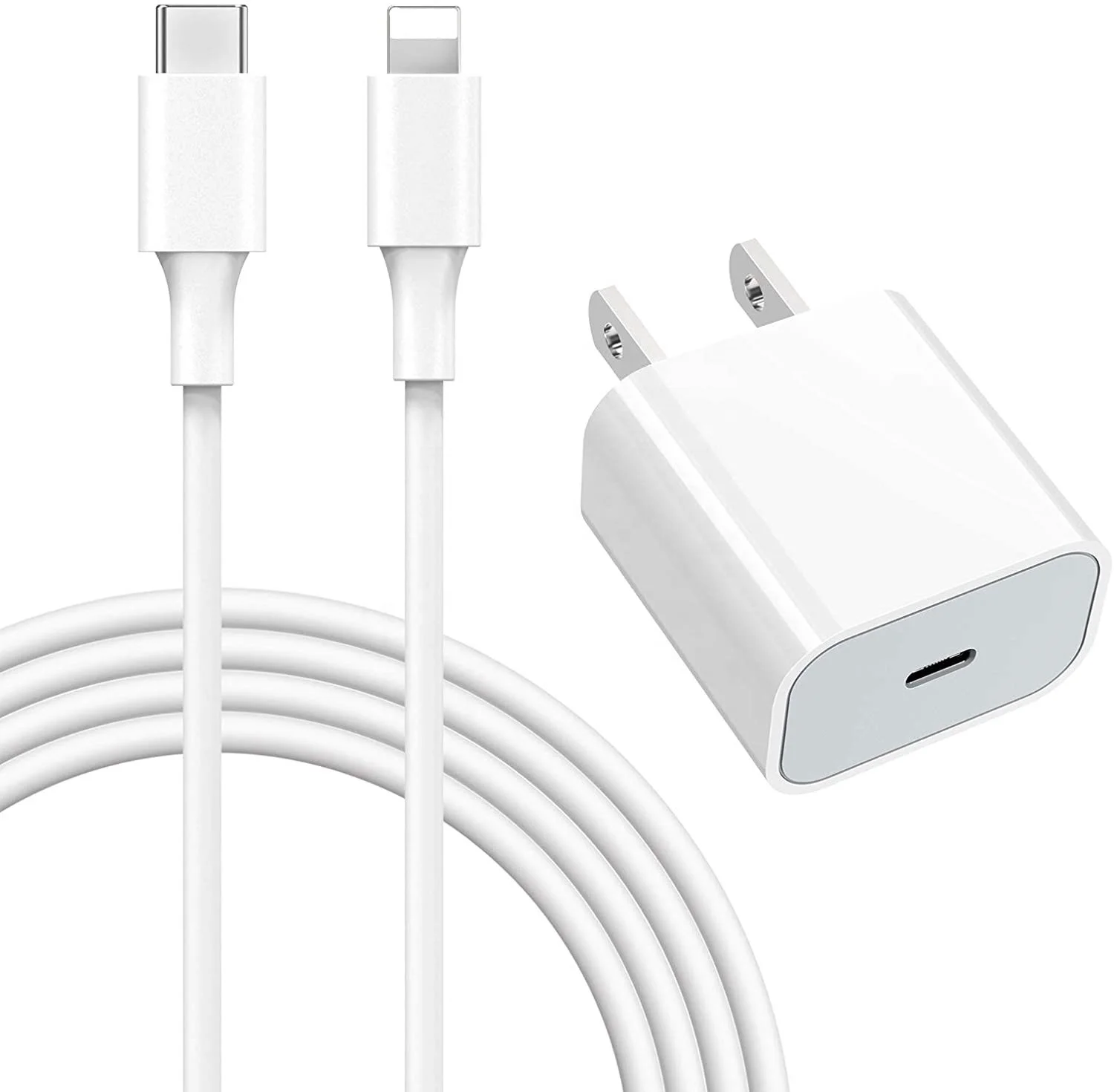 

18W 20W PD USB-C Fast Charging Data Cable for iPhone 11 pro max usb c cables phone charger usb cable, White