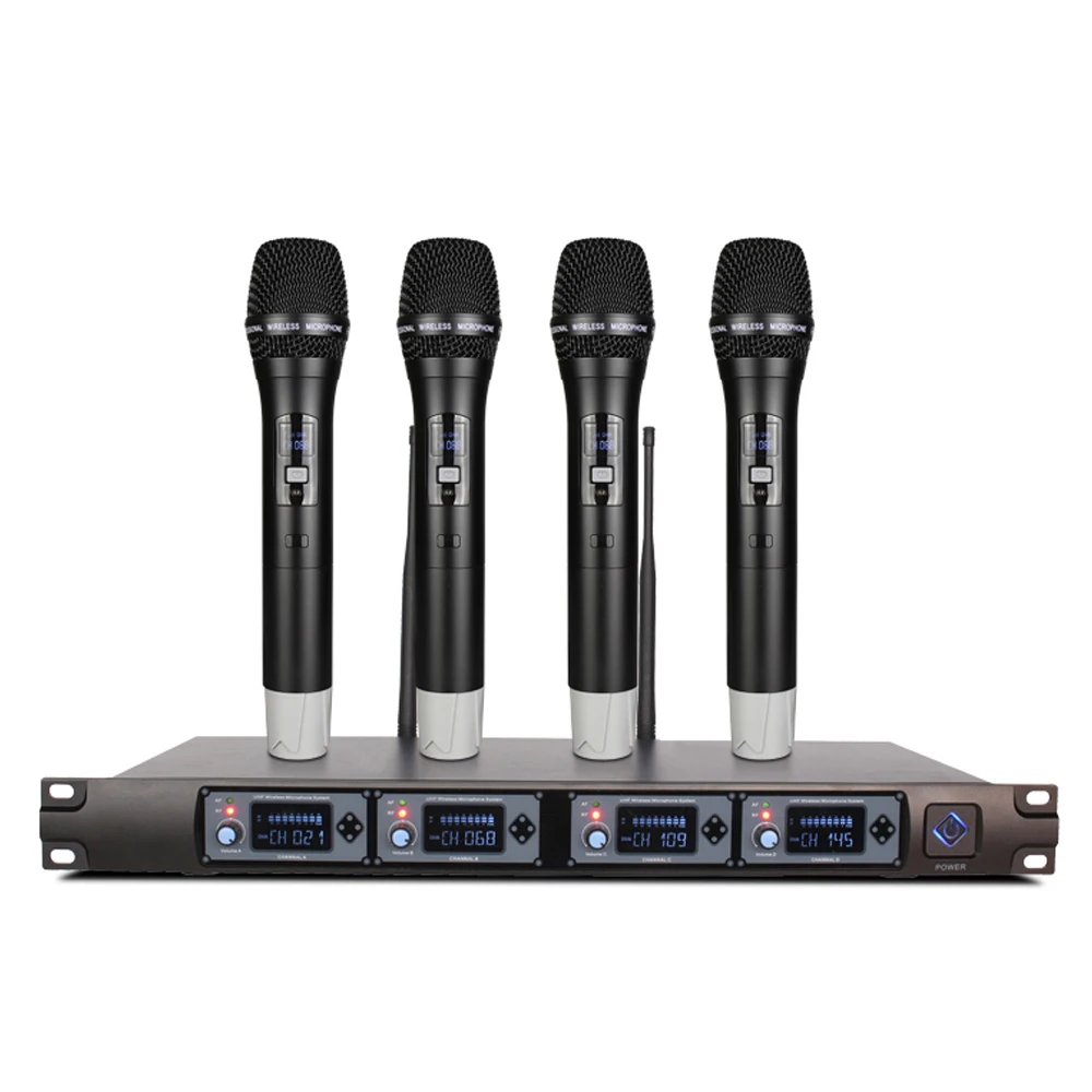 

4 Wireless Microphone System U-F4000 Professional Dynamic Microphone, Black