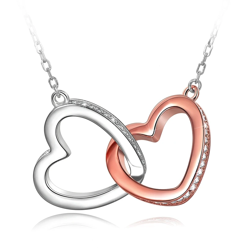 

Custom Personalized Diamond Heart Engraving Statement Word Pendant silver Necklace Jewelry