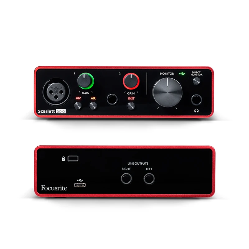 

scarlett solo 3rd gen soundcard live studio sound card audio interface for sale sample, Red