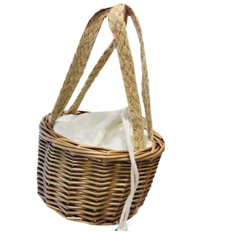 

Summer mini cute bag with ins straw bag rattan handbags basket bag, Brown