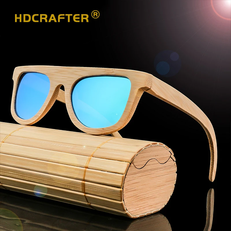 

HDCRAFTER uv400 natural bamboo unisex sunglasses Polarized men eyewear customize logo OEM women sunglasses fashion 2021