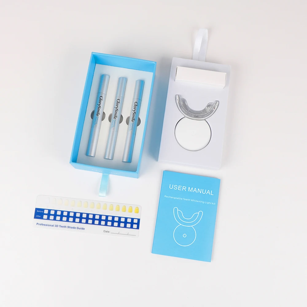 

Wireless charging Teeth Whitening Kit Home used with LED Light Peroxide Gel Private Label