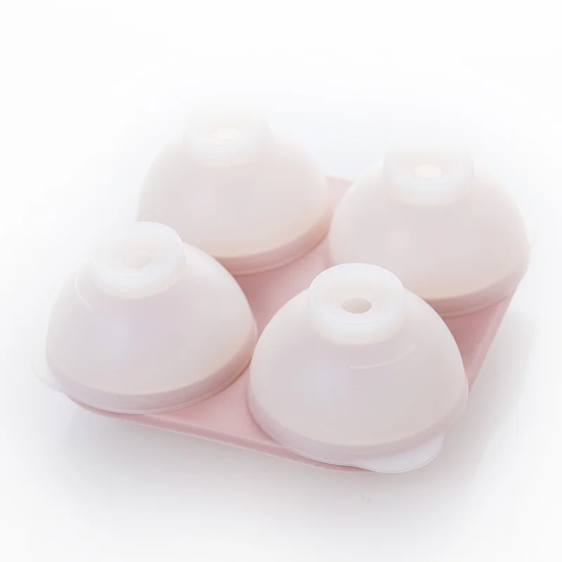 

Flexible Large Sphere Hotest Custom Silicone Ice Cube Mold Maker 4 Cavity Ball for Whisky Ice Cube Trays Silicon Set of 2, According to pantone color