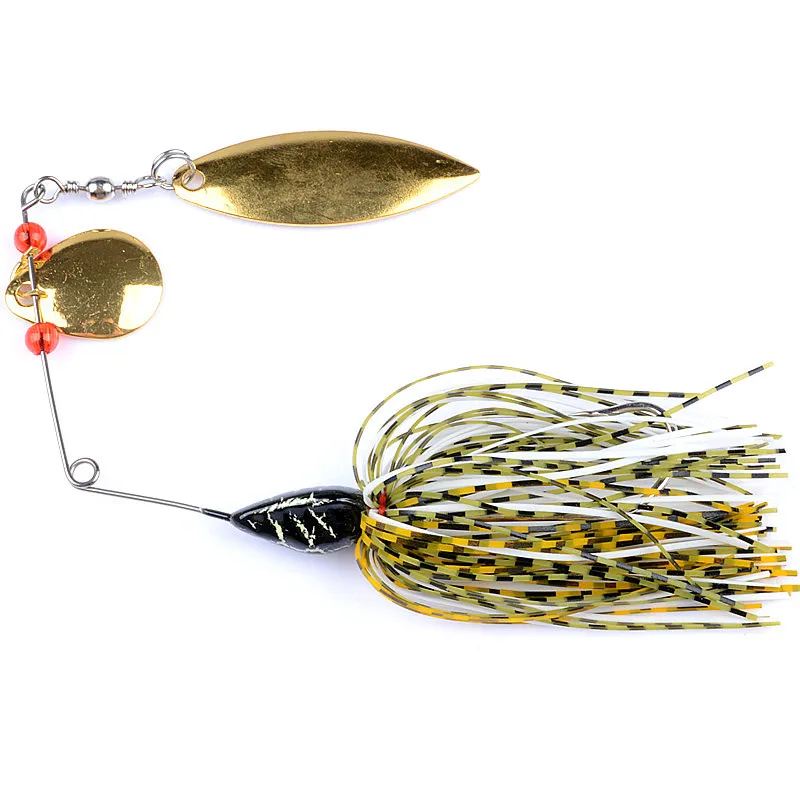 

21.7g Spinner Fishing Lure Bait Spoon Swisher Bass paillette rubber skirt Buzzbait, 4colours