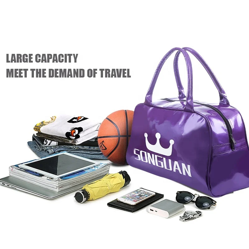 
New Arrival Custom Large Light Weight PU Leather Waterproof Sport Travel Duffle Gym Fitness Bag 