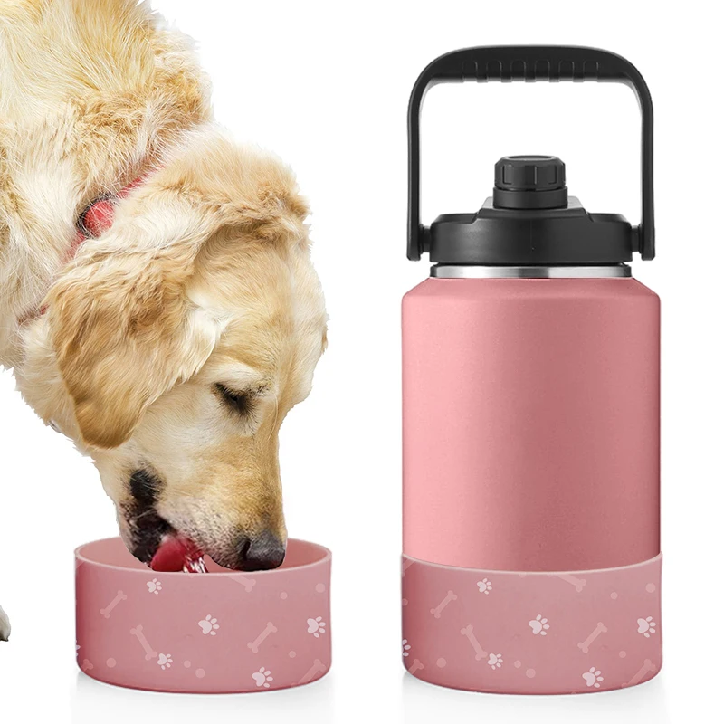 

High Quality Custom Wholesale Indoor and Outdoor Multi-functional pet slow feeder with silicone bottom dog drink bowl, Customized color