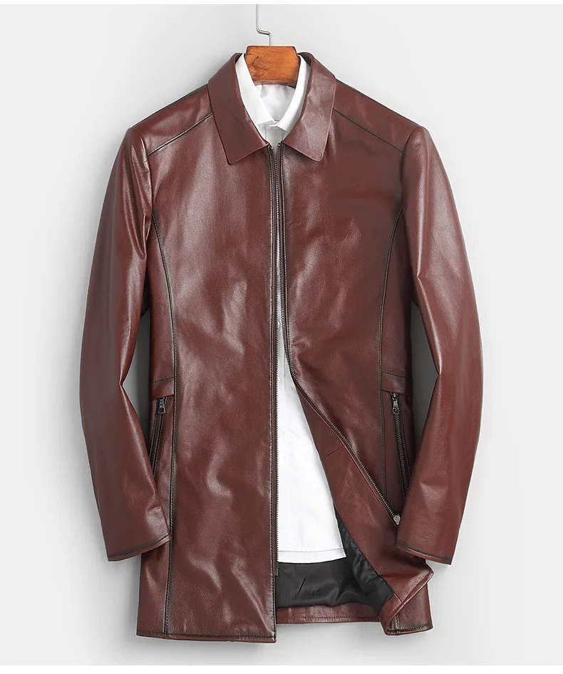 Venta al por mayor chaqueta piel negra largas Compre online Venta al por mayor cera chaqueta piel Compre online los