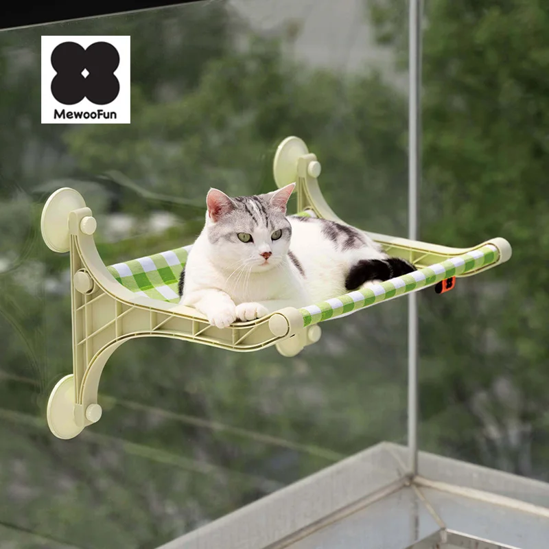 

MewooFun Sunny Set Window Cat Hanging Bed Cordless Cat Window Perch Hammocks for Cat