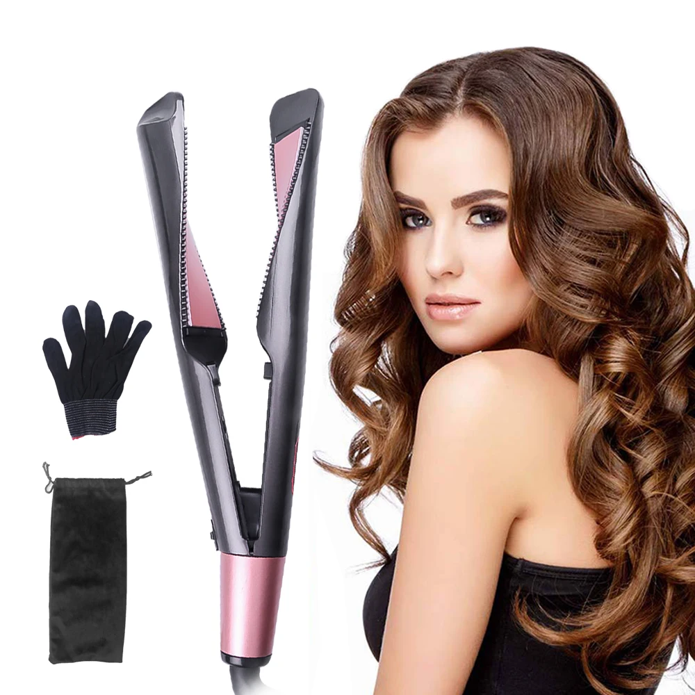

Professional 2 In 1 Twist Hair Curling & Straightening Iron Hair Straightener Hair Curler Wet & Dry Flat Iron Hair Styler Tools