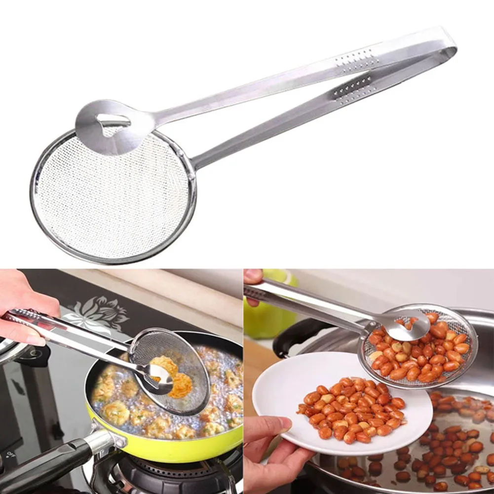 

New Products Online Shopping Innovative Kitchen Tool Cooking Gadgets Stainless Steel Filter Oil Deep Fry Mesh Straine, Sliver