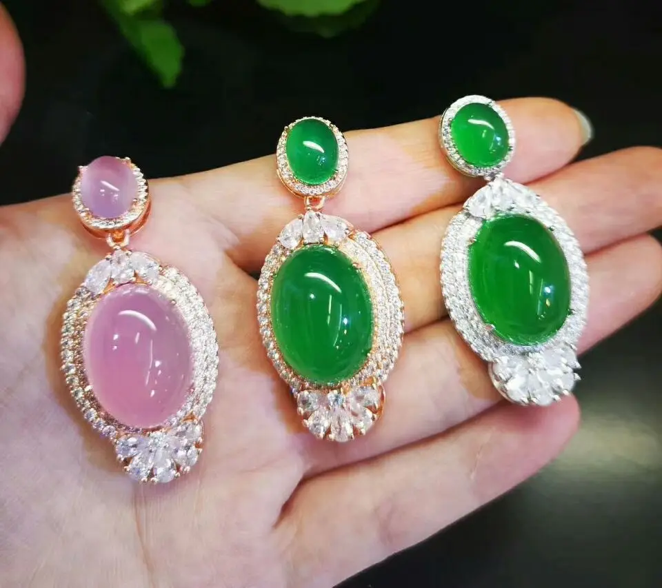 

Certified Zhenping Chalcedony In Stock Wholesale 925 Silver Jade Chalcedony Women's Pendant