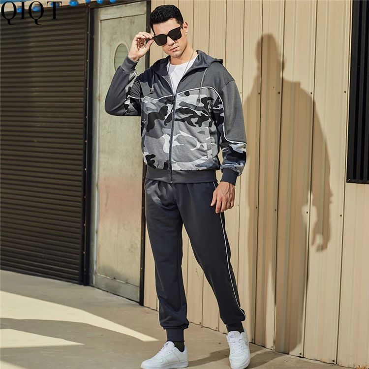 

Summer 2021 Casual Youth Leisure Sports Men Pants Sets 2021 Tracksuit Set Zipper Up Men Jogging