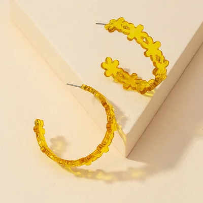 

New Arrival Top Selling Good Quality Fashionable Natural Simple Flowers Sweet Personality Jewelry Earrings Trendy