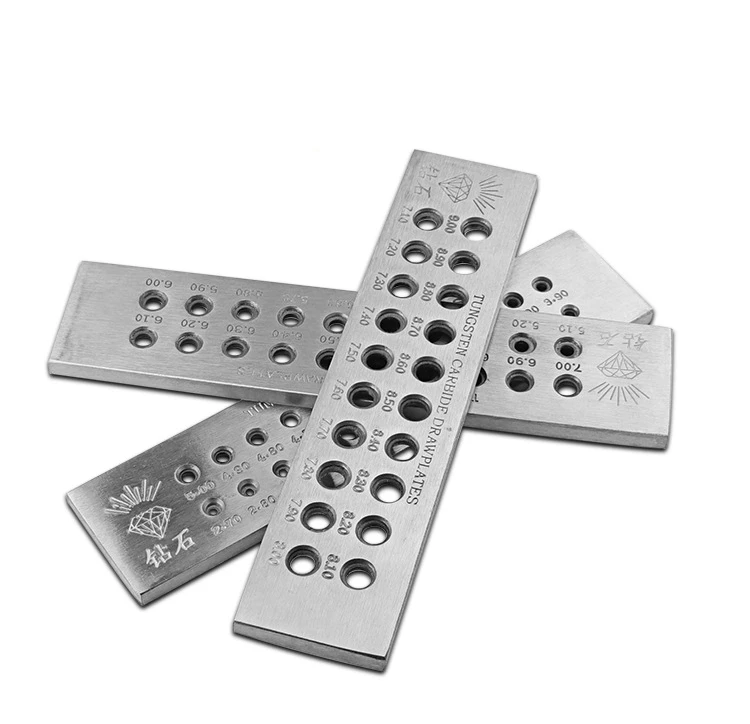 Jewelry Wire Drawplate Round Holes Tungsten Carbide Steel Draw Plate Portable Jewelry Making Tools for Manufacturing Jewelry