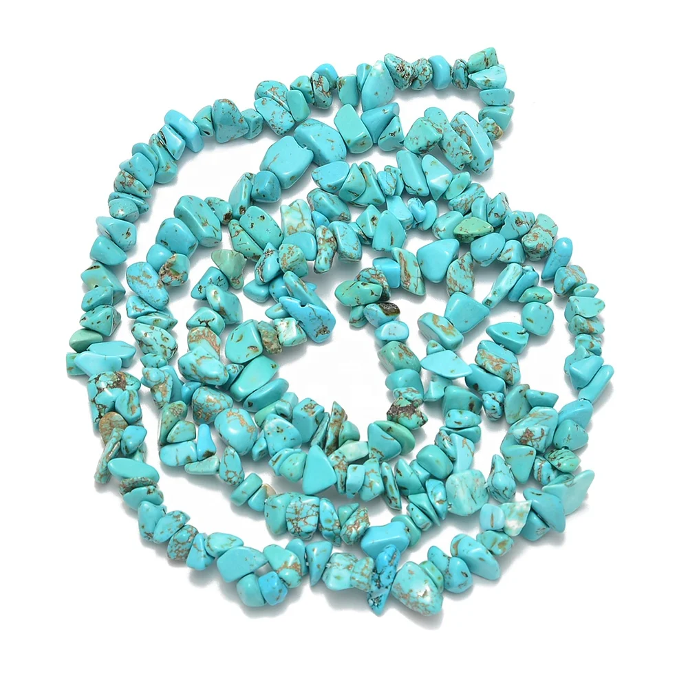 

Nice  34 inch Chinese Blue Turquoise Chips Beads Stone Chips Jewelry Making