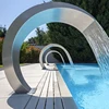 Outdoor stainless steel swimming pool waterfall water fountain with LED light