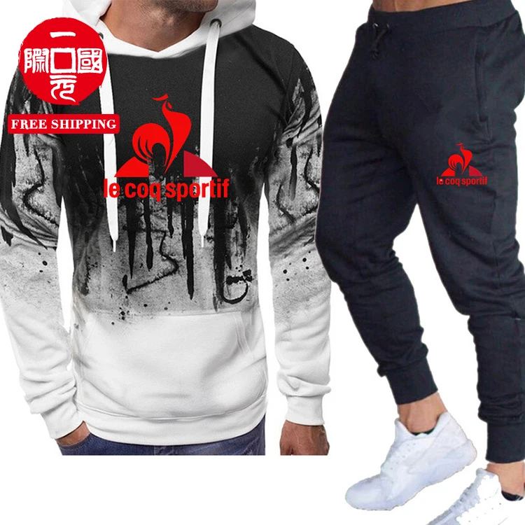 

Spring and Autumn Thin Sweater Suit Fashion Trend Pullover Hooded Sports Suit
