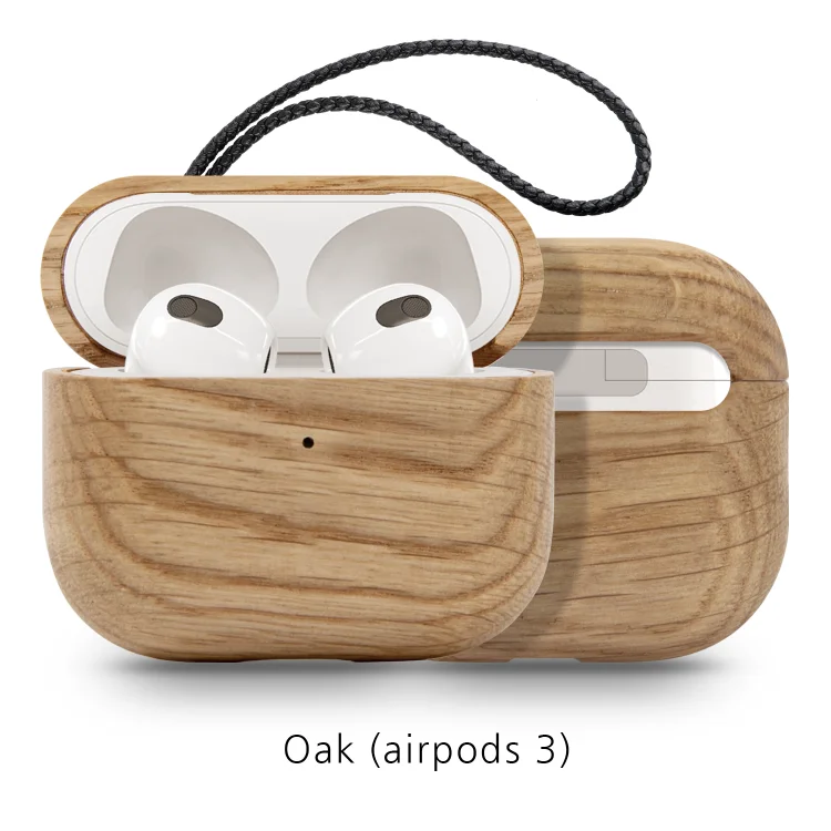 

Wooden airpods3 case designer airpod1 pro wood case airpod2 cases 2022 with rope