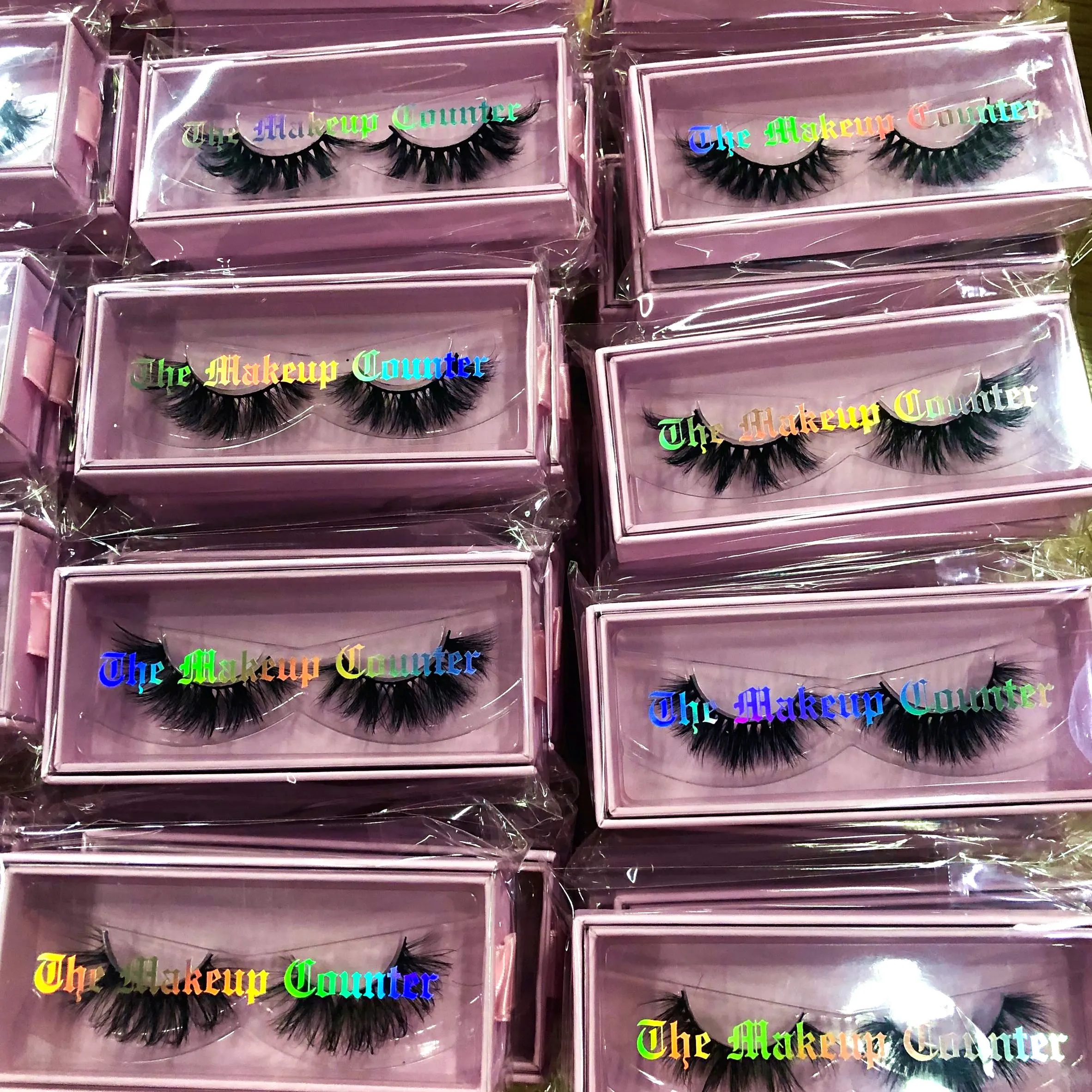 
Wholesale very soft luxury 3D faux 25mm faux mink eyelash vendor customized boxes packaging 