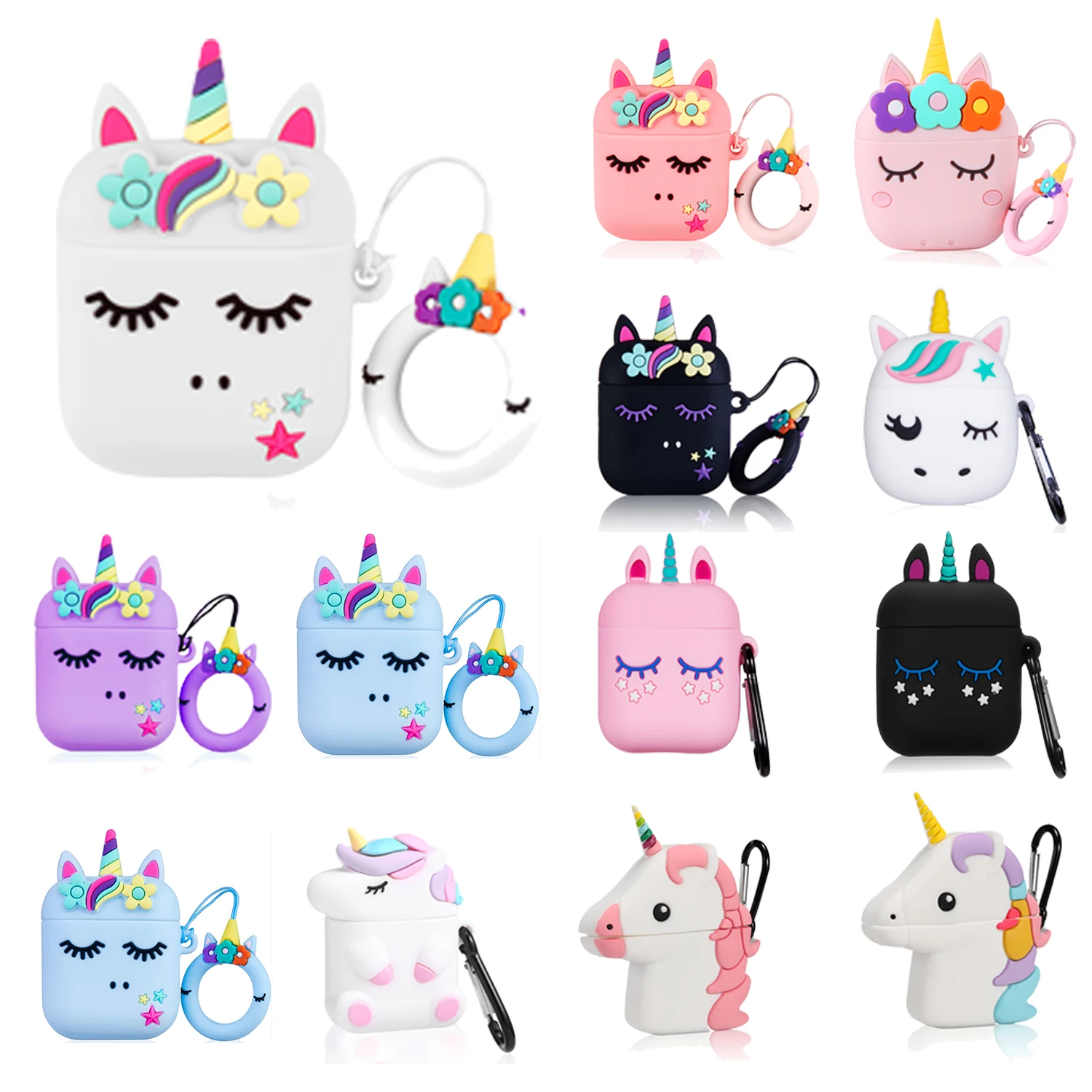 

Cute Cartoon for Airpods 1 2 Pro Case Wireless Earphone for Airpod Accessories Silicone Case For Unicorn Airpod Case, Multiple colors