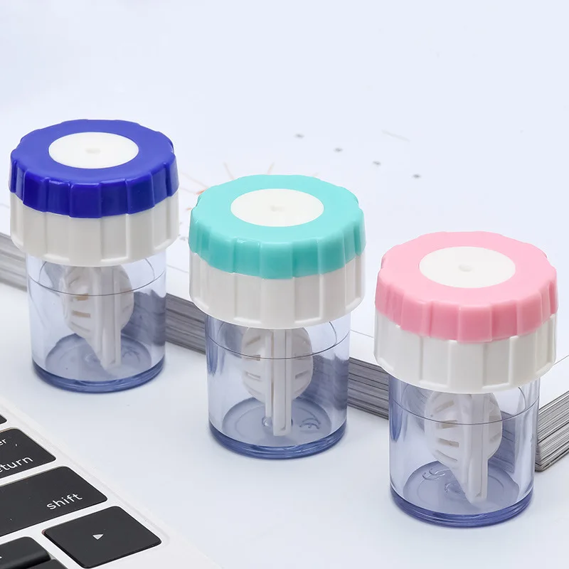 

Hot selling small contact lens cleaner case fashion travel eye colorful contact lens cleaning case, Custom
