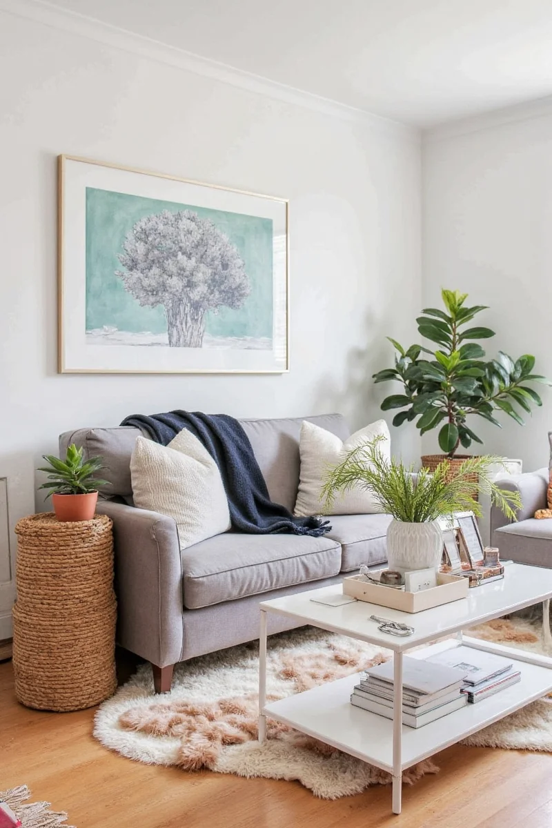Modern small sitting room with multi-functional furniture