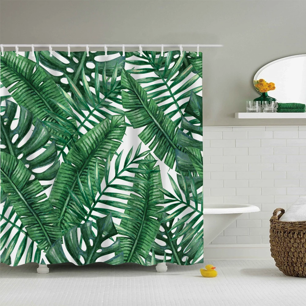 

Tropical Plants Shower Curtain Polyester 100% 180x180CM With Digital Printing, Pattern