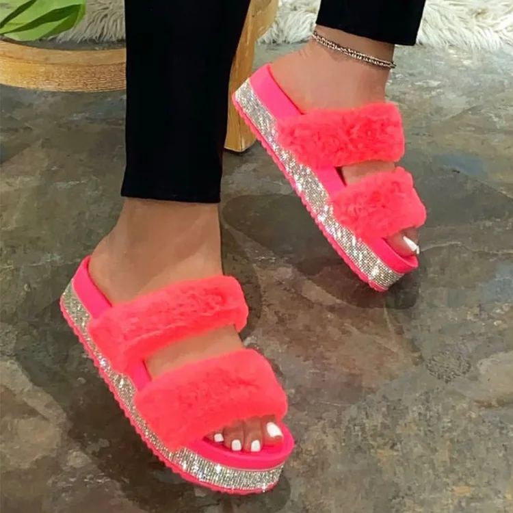 

Platform Red High Heel Bright Color Women Lady Fashion Slipper