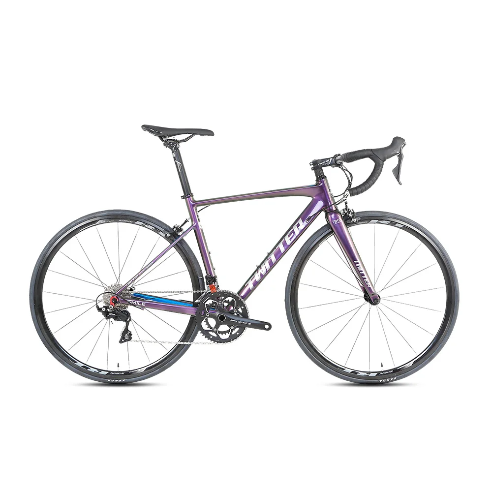 

Twitter SMILE R2000-16S classic sepeda roadbike rim 700c holographic color road bike with double v brake, Red/dark grey/white/ hc blue / hc yellow/ hc red