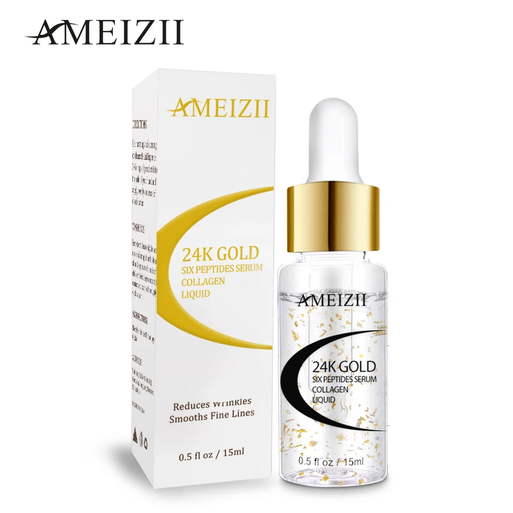 

AMEIZII Collagen Peptide Whitening 24k Gold Serum Hyaluronic Acid Nano Essence Korea Skin Care Anti Aging Productos de belleza