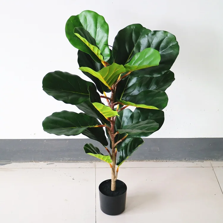 

Artificial Fiddle Tree 90 cm 26 leaves Of The Artificial Potted Bonsai Tree, Green
