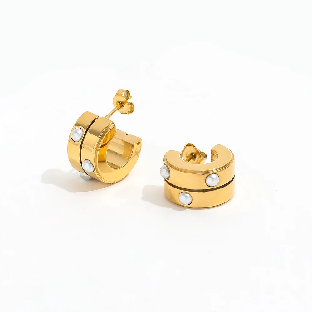 

JOOLIM High End 18K Gold Plated Baroque Pearl Hoop Earrings for Women Stainless Steel Earrings Wholesale