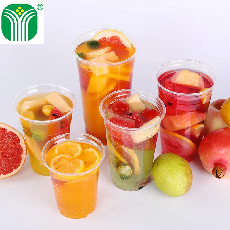 
custom logo printed disposable plastic cups with lids 